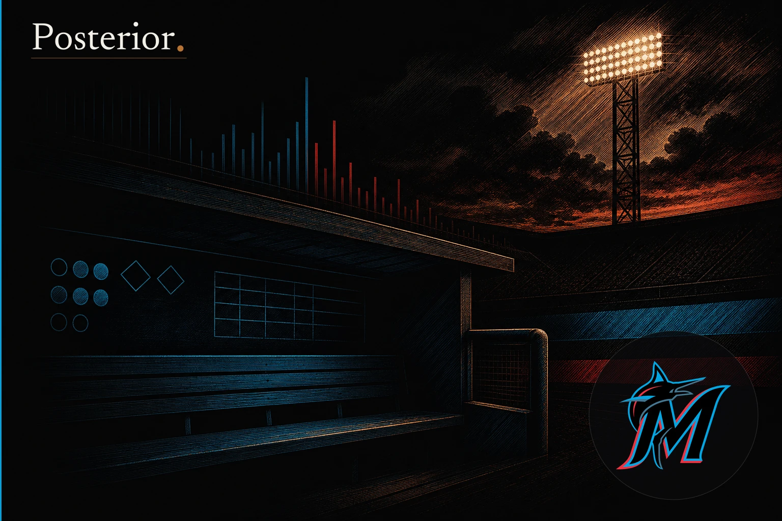 Posterior generated visual for Miami Marlins: Pérez exits perfect game after 7 innings; Marlins bullpen collapses v...